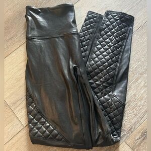 Black Faux Leather Spanx Leggings